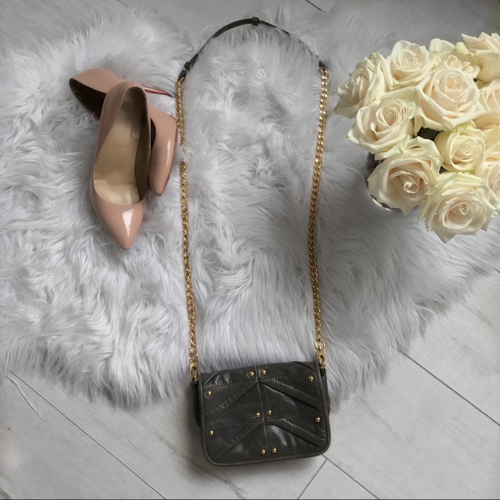 Badgley Mischka Taupe Gray Crossbody Bag - Picture 7 of 8